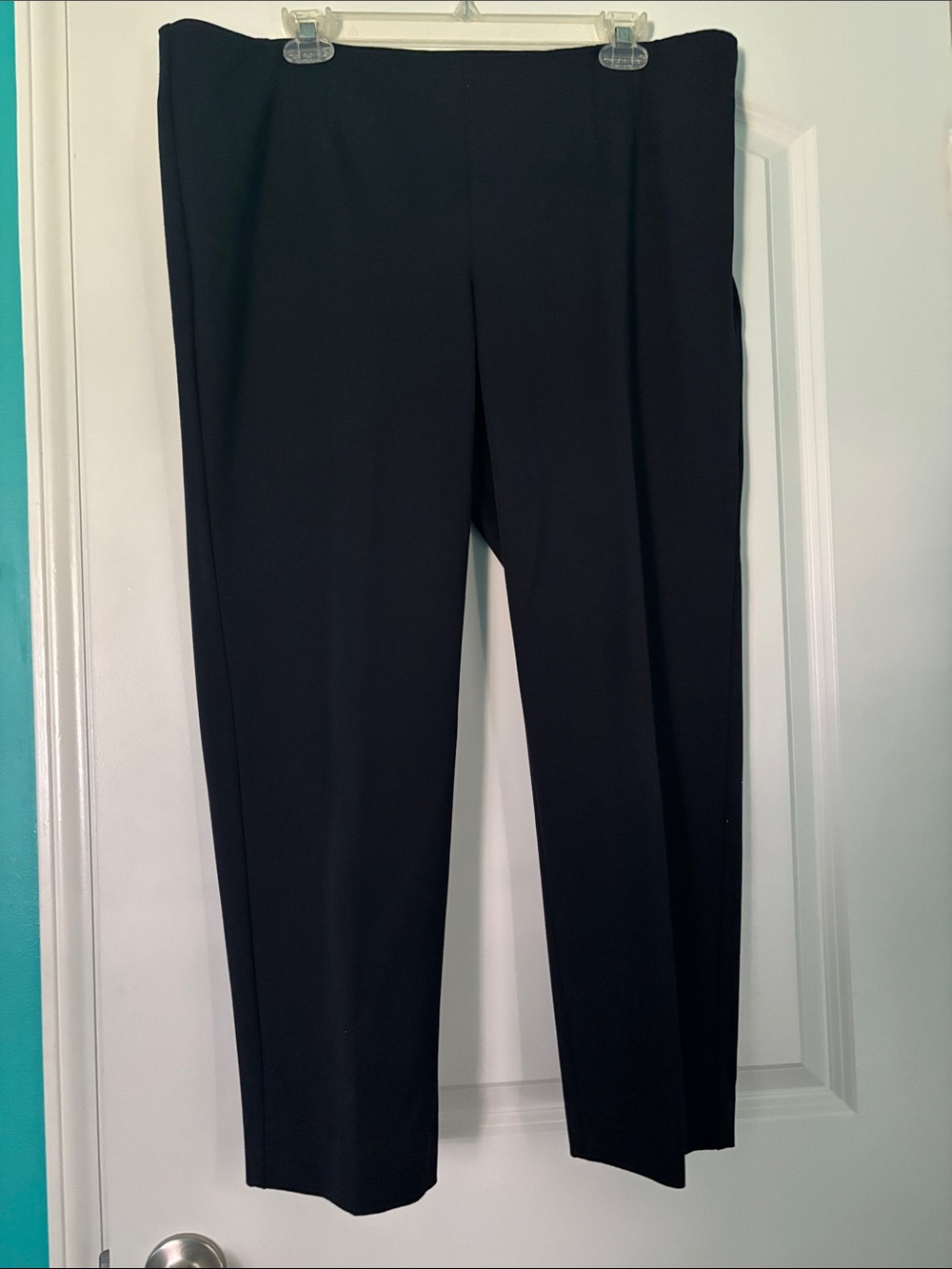 Talbots Dark Navy Ankle-Length Straight-Leg Side zip Pants